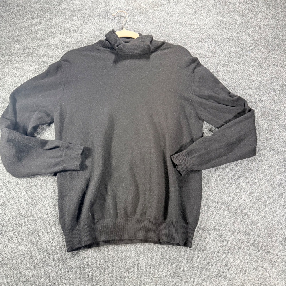 Celeste 100% Cashmere Turtleneck Sweater Medium‎ Black Roll Neck Pullover Womens